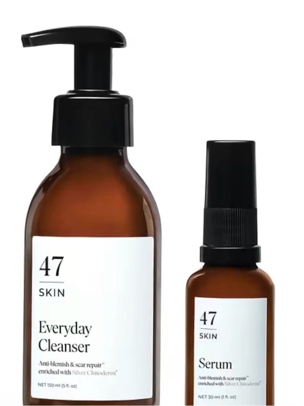 Skin Amber Bottle Cleanser & Serum Duo – Brown and Black Accents